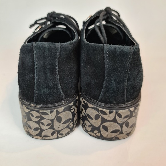 T.U.K. Alien Wrapped Platform Mondo Creepers W 8 M 6 Glow In The Dark Sole Black - Picture 5 of 14